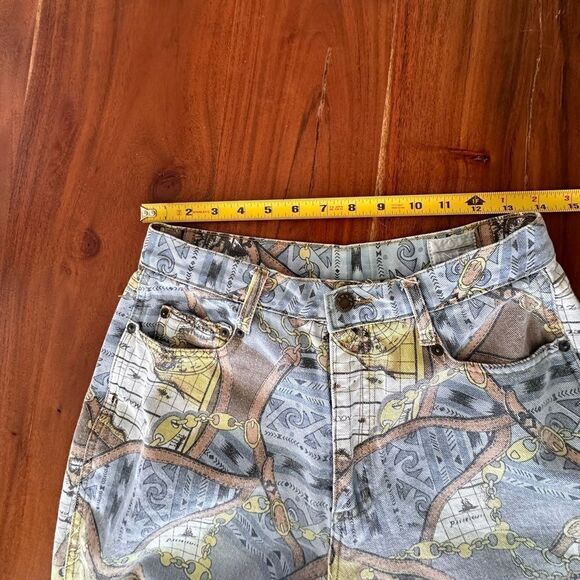 Moda Int’l graphics map denim jeans high waisted sz 12 - Picture 8 of 10